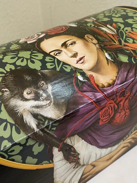 Frida Kahlo Wooden Box Large Lidded Hinged Wood Jewelry Keepsake Box 8x5 Monkey