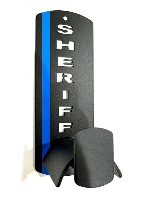 Sheriff Wall Mount Gear Rack , Duty belt holder, blueline / Sheriff Officer Gift