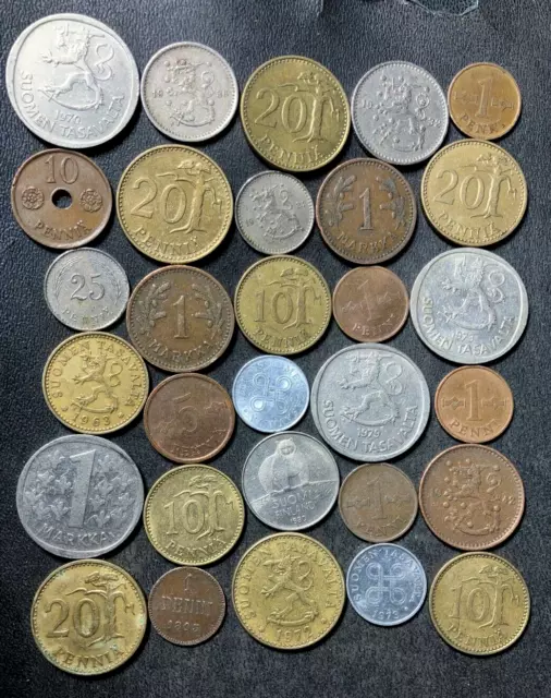 Old Finland Coin Lot - 1895-PRESENT - 30 Great Coins - Lot #J5