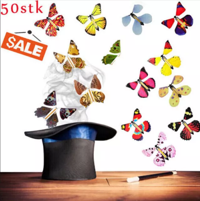 50 Stk Magischer Fliegende Schmetterling Magic Fairy Flying Butterfly Geschenk..