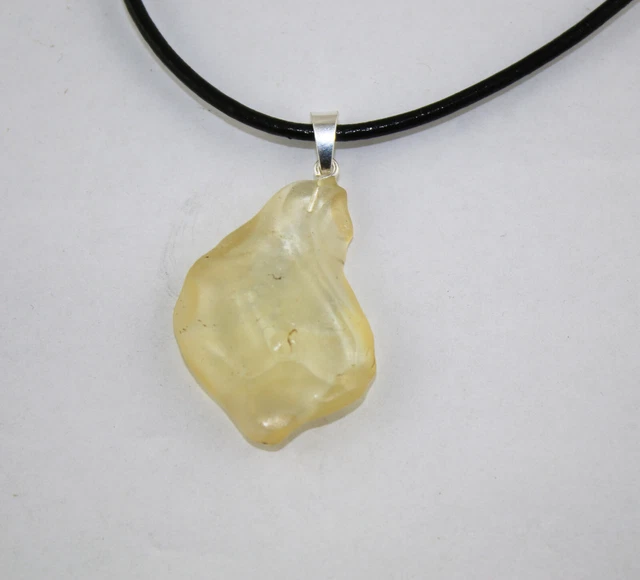 Collana Ciondolo IN Vetro Del Deserto Libico con Foro Impattite (6.45 G - 007)