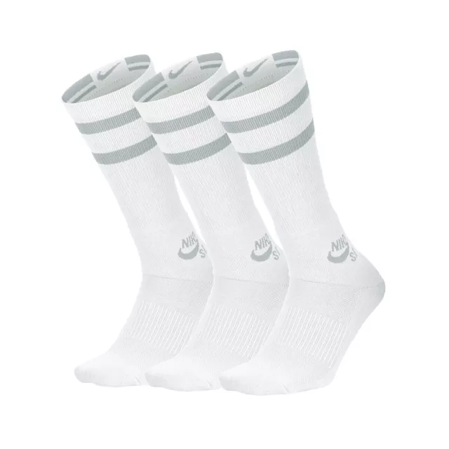 CHAUSSETTES NIKE HOMME 3-Pack Crew Socks taille Blanc Blanche