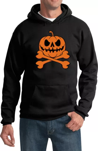 Mens Halloween Pumpkin Skeleton Hoodie