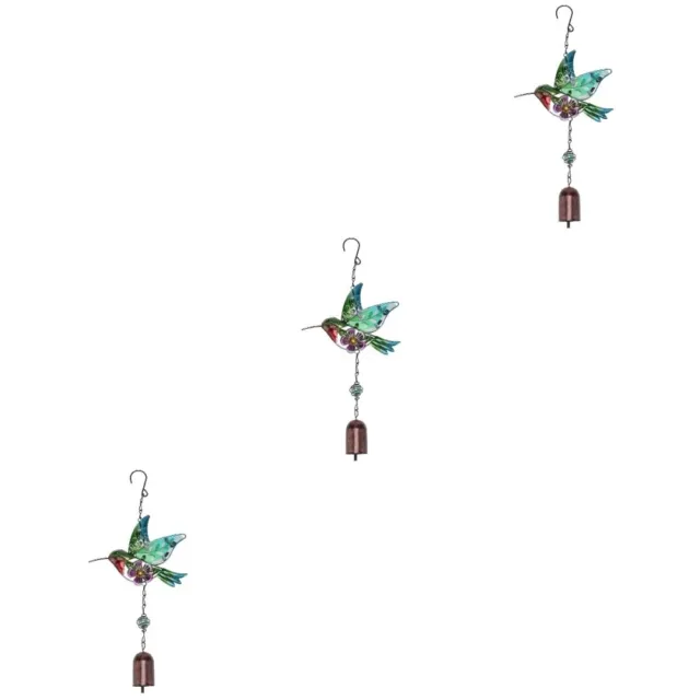 3 stücke bunte glas metall garten wandkunst dekoration hängen hummingbird