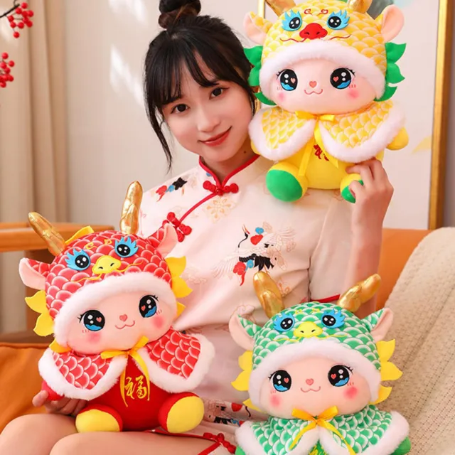 2024 Chinese Zodiac Chinese Dragon Plush Doll Year Of The Dragon Mascot Toy Gift