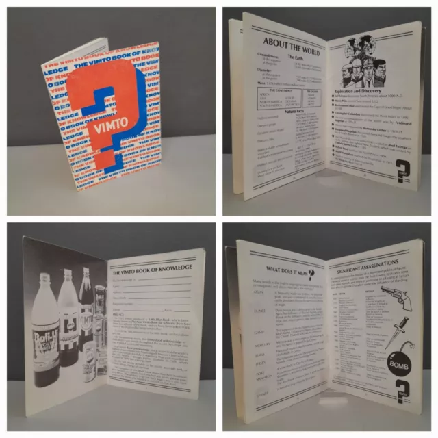Retro 80s 90s The New Vimto Book Of Knowledge - book of facts with adverts FUN