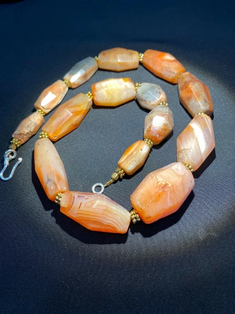 Himalayan carnelian old beads mala necklace