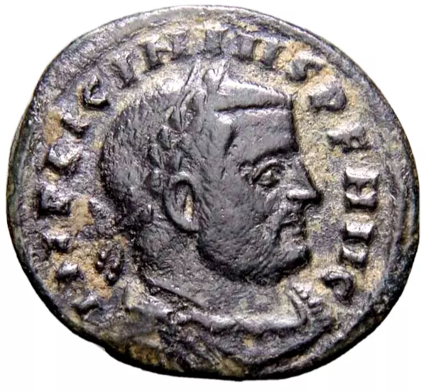 BOLD Olive Green Patina Licinius I BI Nummus. Rome Sol Roman Coin w/COA