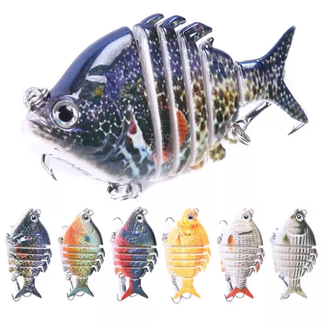 6PCS Jointed Fishing Lures Swimbait Sunfish Bait Crankbait 6-Segment Bluegill