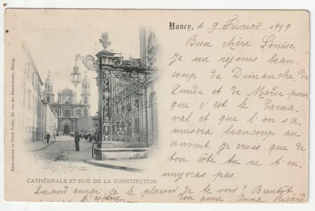 NANCY - Meurthe & Moselle - CPA 54 - Rue de la Constitution et Grilles 1899