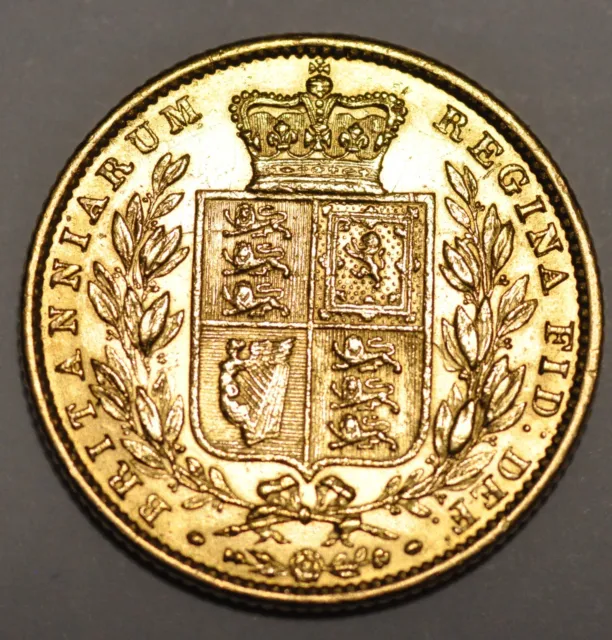 1863 Queen Victoria full gold sovereign shield back very nice collectable grade