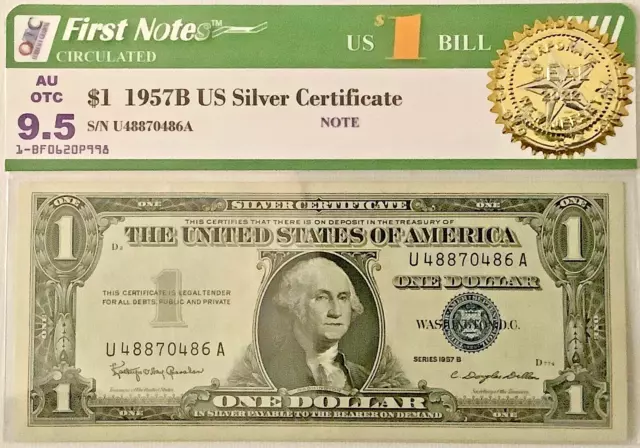 Great Gifts Cash Money 1957 B $1 DOLLAR BILL SILVER CERTIFICATE BLUE SEAL NOTE