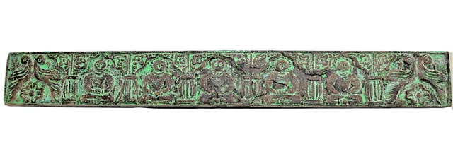 Old Vintage Deep Hand Carved Wooden  Wall Hanging Lord Buddha 36" L Panel  P3