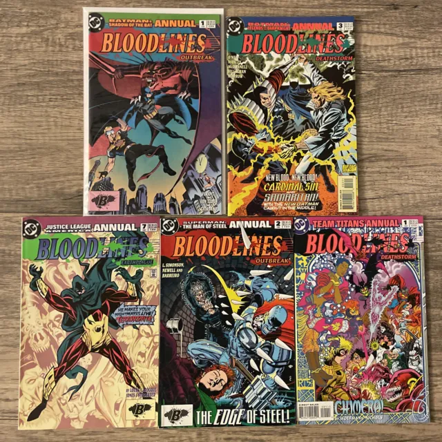 Bloodlines DC 1992 Crossover Event - 5 Issue Lot Batman Superman Teen Titans C09