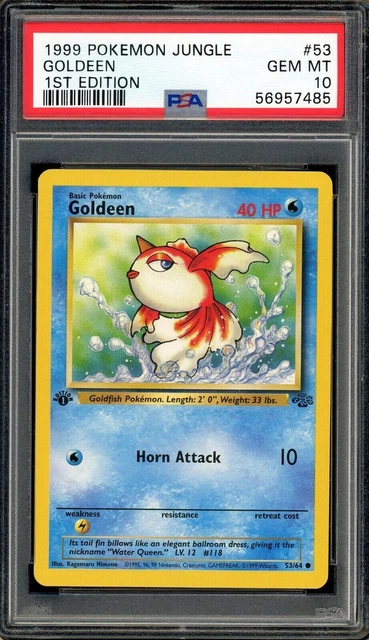 Goldeen 53/64 Jungle Common 1st Edition PSA 10 Pokemon Card 1999
