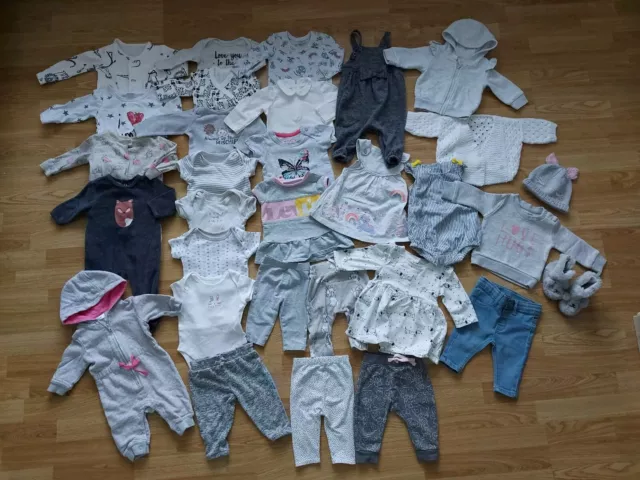Baby Girl Girls 0-3 Months Clothes Bundle Set / Jeans / Jumper / Outfit / Romper