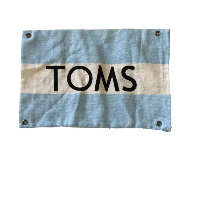 TOMS Shoe Dust Bag Cloth Drawstring One for One Blue White 10" X 7"