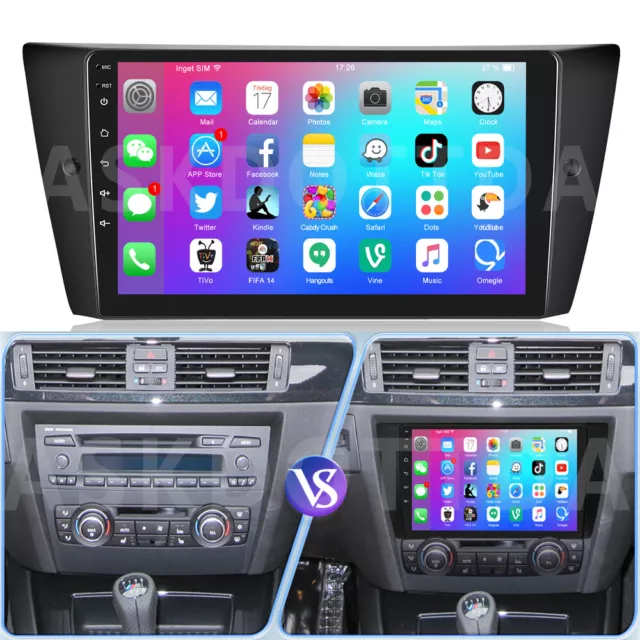 2+32GB 9" Android 13 Car Stereo Radio GPS Navi For BMW E90 E91 E92 E93 2005-2012