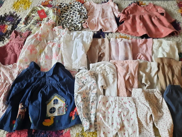 21 x collant abiti per bambine pacchetto 0-3M lotto di lavoro vestiti abiti belli