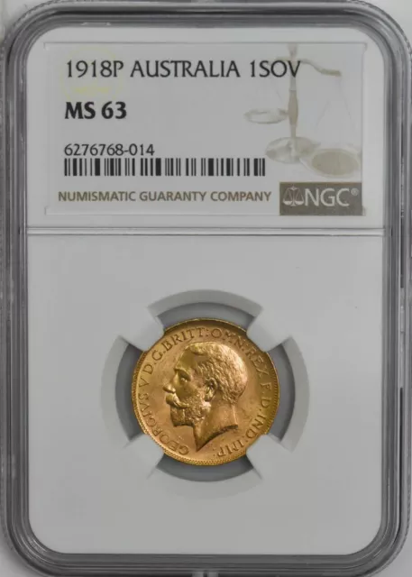 1918P Australia Gold Sovereign MS63 NGC 945535-14