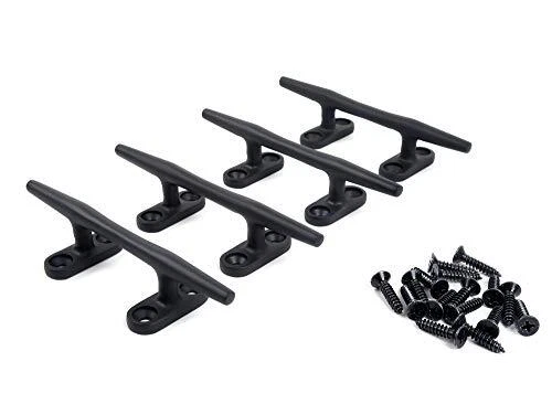 Black Dock Cleats 4 inch Boat Cleat Stainless Steel with Black Coating