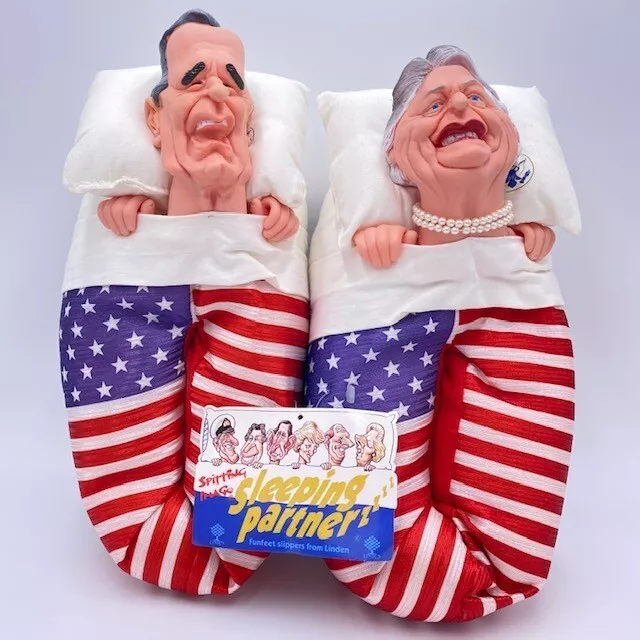 1988 Novelty Slippers Spitting Image Linden President George H.W. & Barbara Bush
