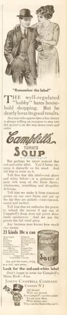 1910 Campbell's Soup Kid Train Conductor Well Regulated Hubby Hates Shopping Ad