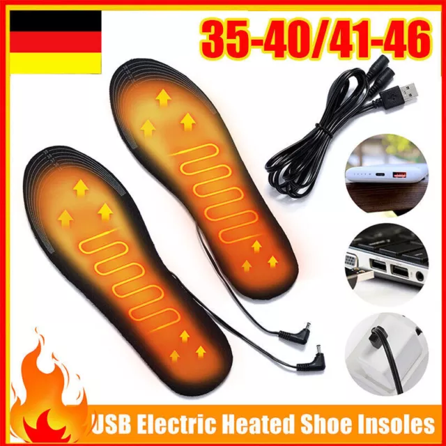 Beheizbare Einlegesohlen Thermosohlen Schuhheizung Schuheinlagen Winter USB NEU