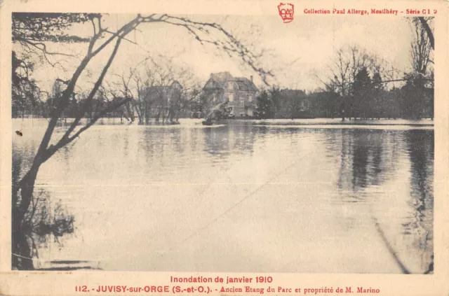 Cpa 91 Juvisy Sur Orge / Inondation 1910 / Ancien Etang Du Parc Et Propriete De