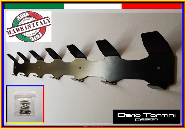 Set 6 Ganci Da Muro Con Doppia Riga - Appendiabiti Per Bagno O Camera | Lega Alluminio | Nero | Facile Installazione - Foto 9