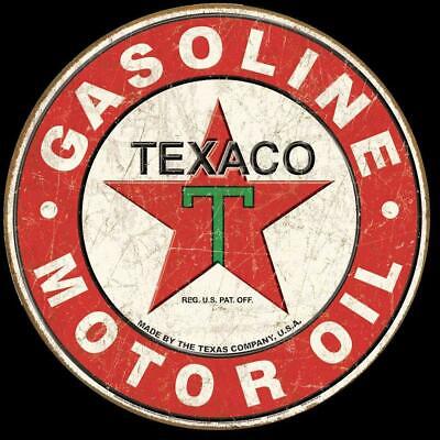 OIL GASOLINE TEXACO USA BLECHSCHILD mit Prägung! 