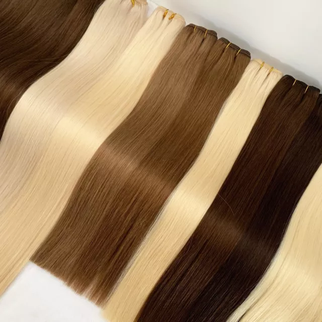 Thick Weft Hair Extensions Double Weft Sew In Weave Remy Russian Human Hair 100g