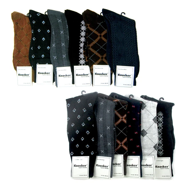 6 Paires Hommes Chaussettes Multi Couleur Imprimé Casual Travail Taille 10-13