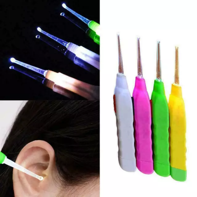 LED Light Ear Wax Remover Tweezer Flashlight Ear Pick Earpick Cleaner Curette