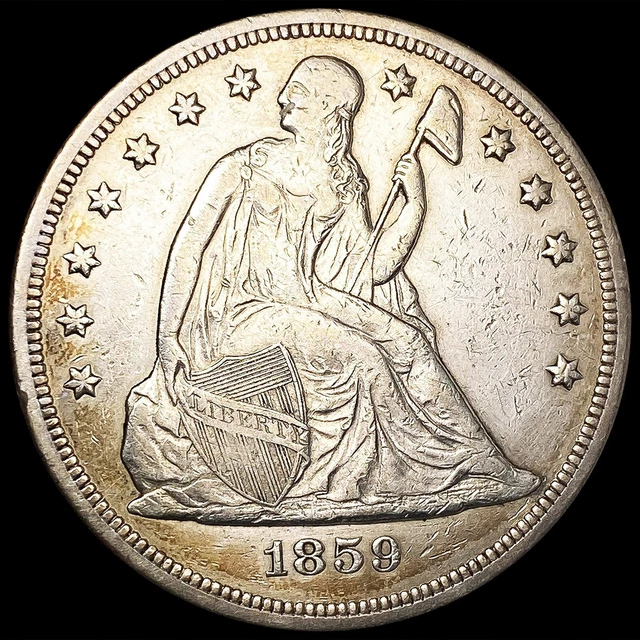 1859-O Seated Liberty Dollar Coin ABOUT UNCIRCULATED