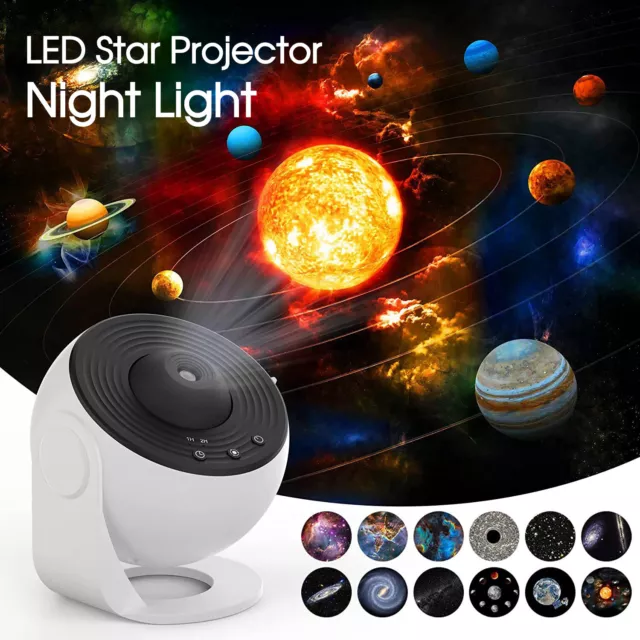 12in1 Planetarium Galaxy Starry Sky Projector Night Light Rotating Star LED Lamp