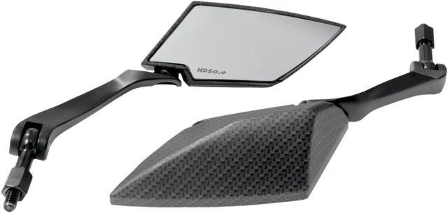 Koso Carbon-Style Shell - Clear Lens TT-Style Mirrors