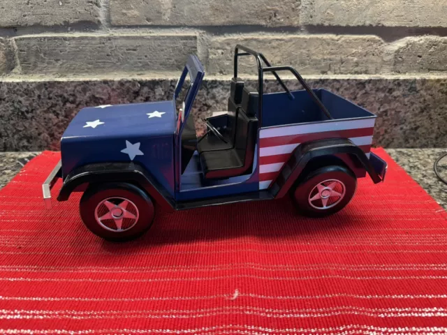 NWT Martha Stewart 4th of July Patriotic Red, White, & Blue Metal Jeep Decor