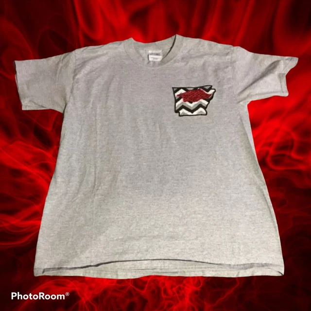 Vtg Womens Razorback Embroidered Gray T-shirt size Medium! 🔥 Ships Out Fast!
