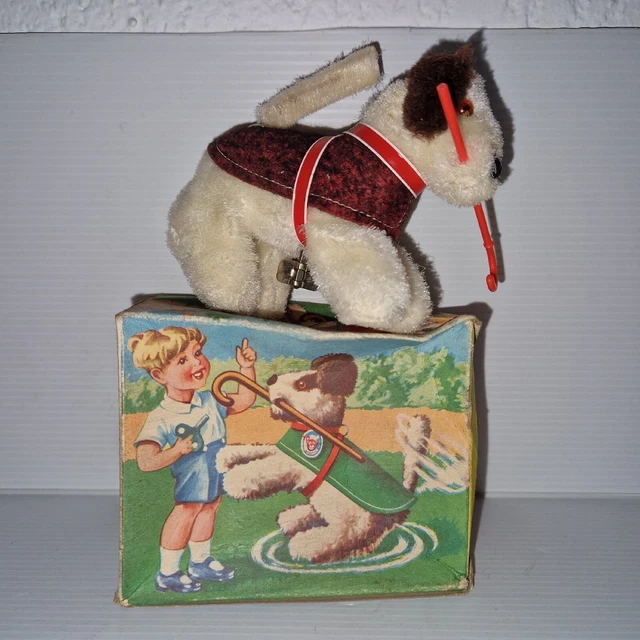 Jouet Mécanique Ancien - Chien Marcheur Max Carl - Années 1950 - Allemagne