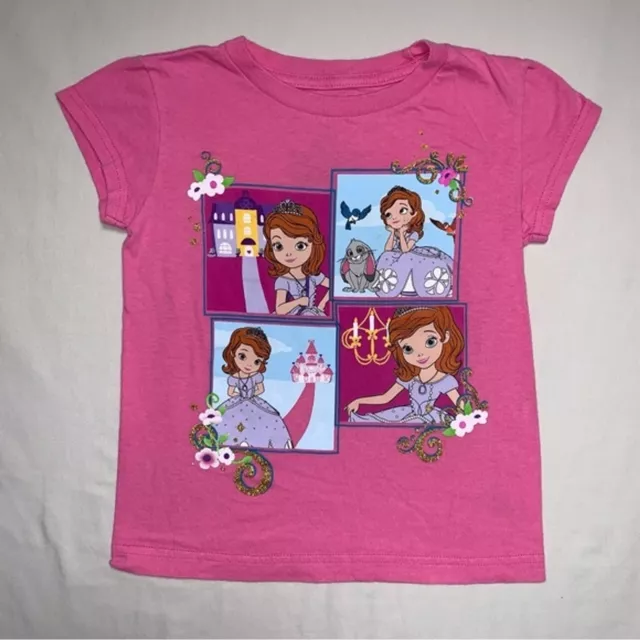 Disney Sofia the First Pink T-Shirt Girls 5-6 Tee Shirt Top Blouse Winter