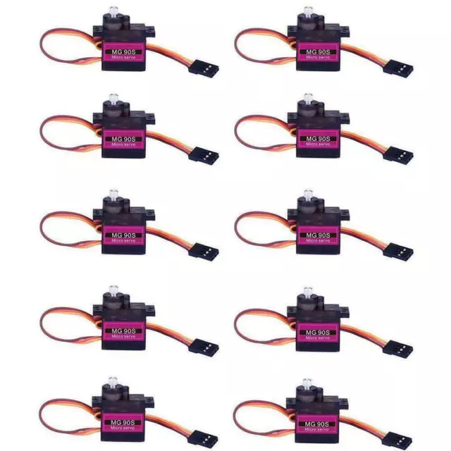 10 MG90S Metal Gear High Speed Micro Servo 9g für RC Plane Helicopter Boat Auto