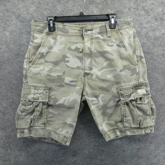 Levis Shorts Mens 32 Green Cargo Camo Relaxed Straight 11" Inseam Flap Pockets