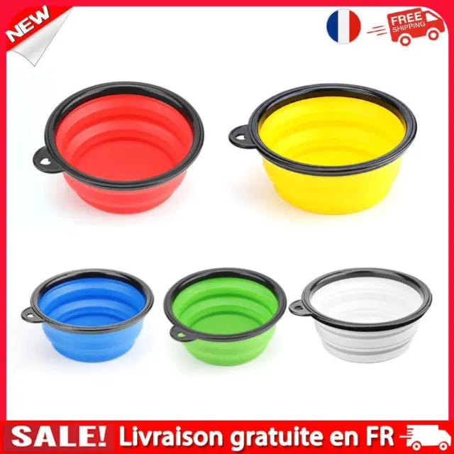 Folding Silicone Dog Bowl for Puppy Pet Portable Travel Feeder Utensils