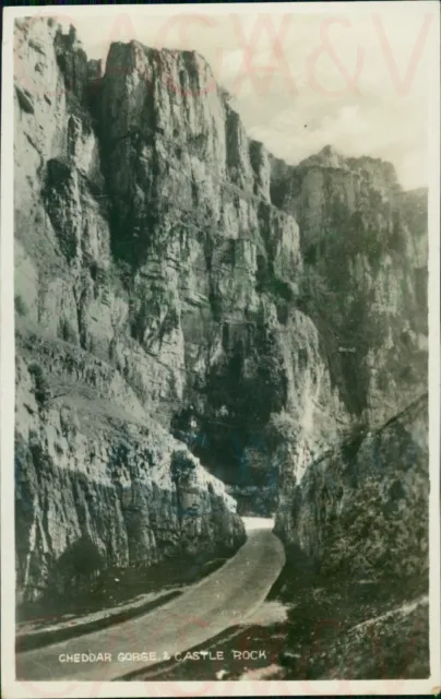 Cheddar Gorge & Castle Rock Real Photo Photochrom