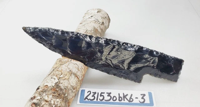 6.5" Obsidian Knife Blade - Hunting - Deco - Hand Knapped "Dragon Glass"