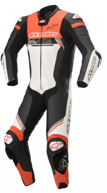 Tuta in pelle Alpinestars MISSILE V2 IGNITION LEATHER SUIT 1 PC White Red