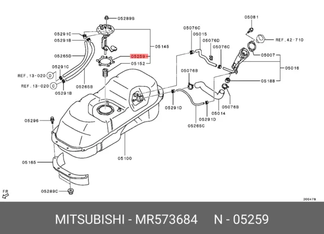 Genuine OE GasketFuel Tank Gauge MR573684 for Mitsubishi MR57-3684