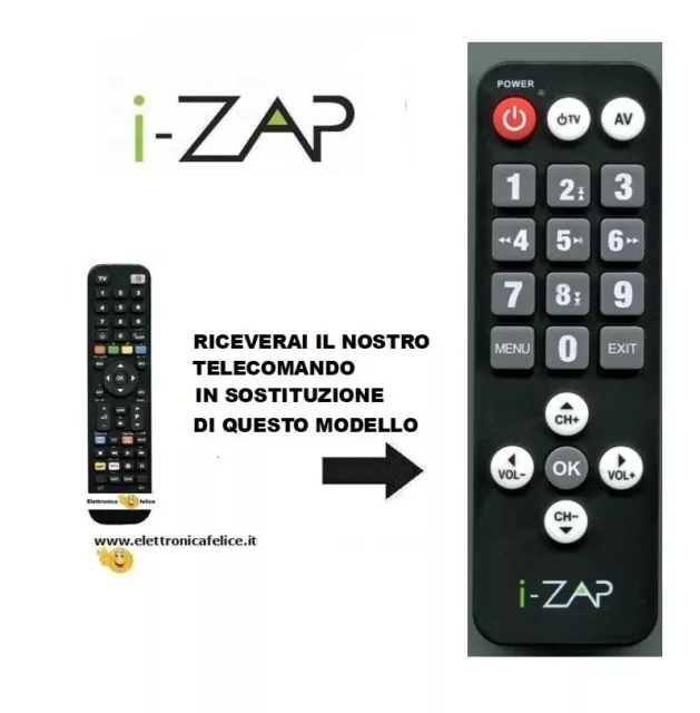Telecomando universale per I-ZAP (IZAP) (scegli il modello, arriva già pronto)