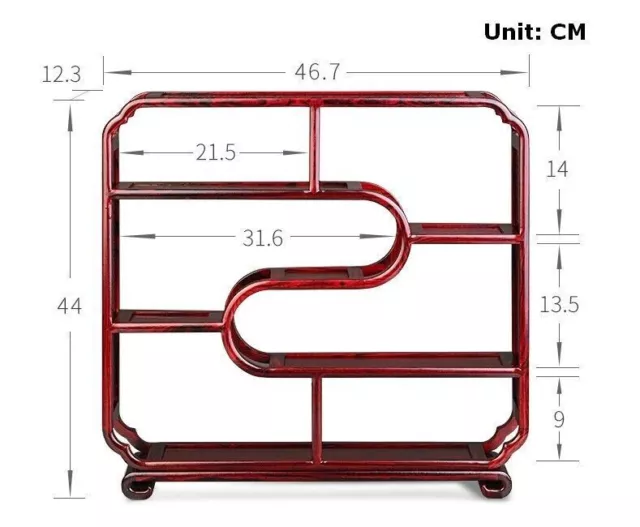 Rosewood Display Stand Shelf Rack Vase Art Pot Bonsai Statue Zen Decor 2